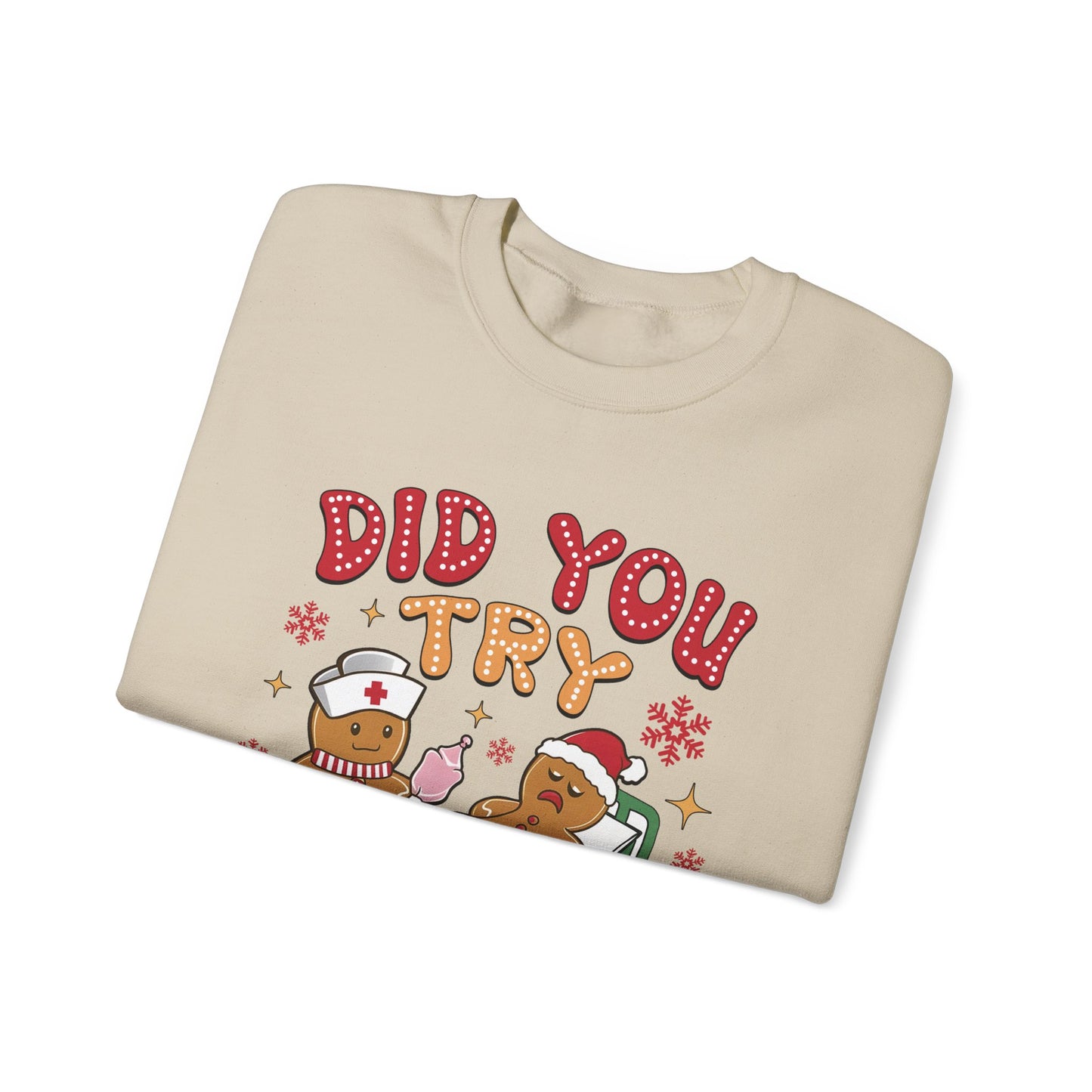Gingerbread Men Crewneck Sweatshirt - 'Did you try icing it' Quote