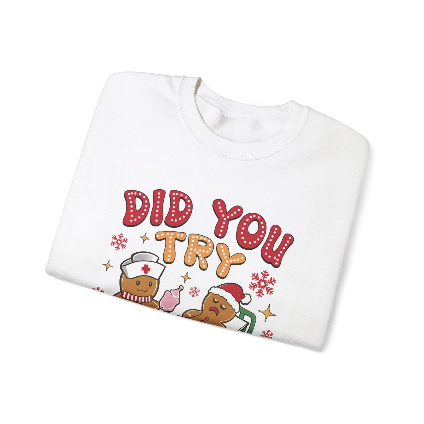 Gingerbread Men Crewneck Sweatshirt - 'Did you try icing it' Quote