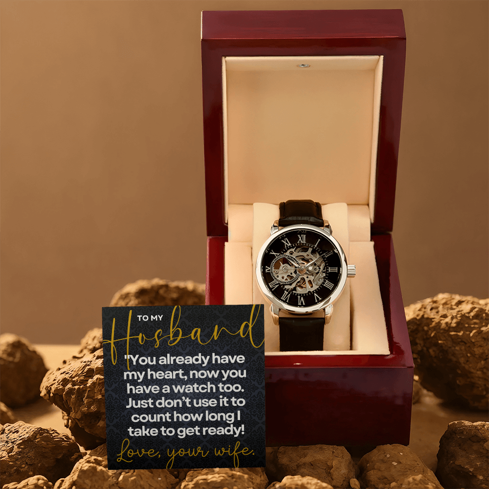 "You already have my heart..." Openwork Watch for Husband